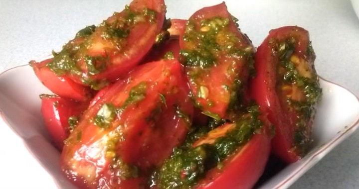 Острая закуска из помидор