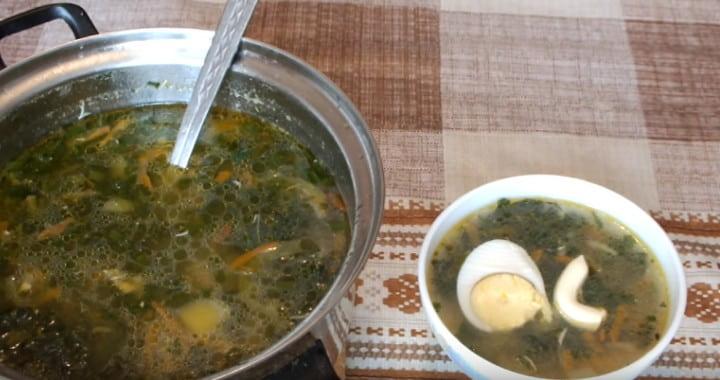 Зеленый борщ с крапивой