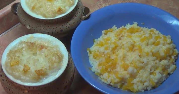 Тыквенная каша с рисом в духовке