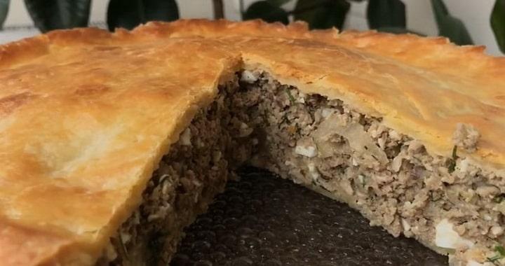 Сытный мясной пирог