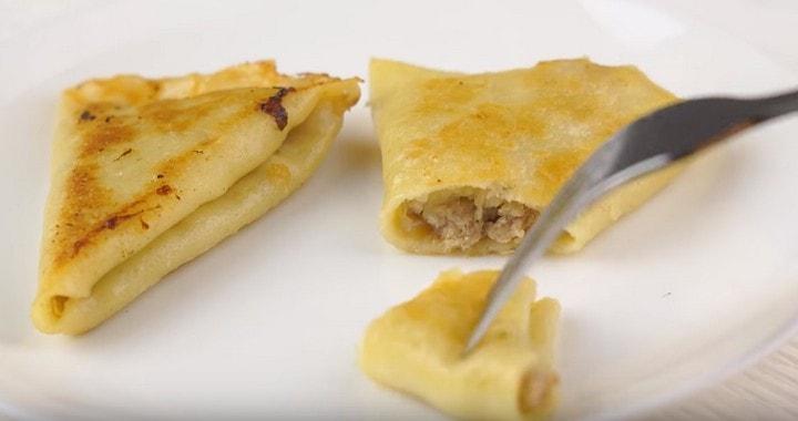 Домашние блины с фаршем