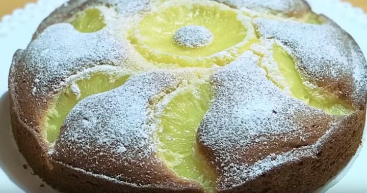 Пирог с ананасами всего за полчаса