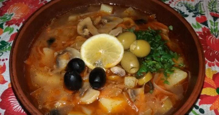 Постная солянка из квашеной капусты
