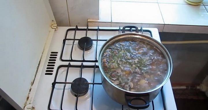 Классический грибной суп с курицей