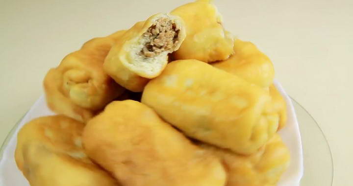 Пирожки с мясом на сковороде