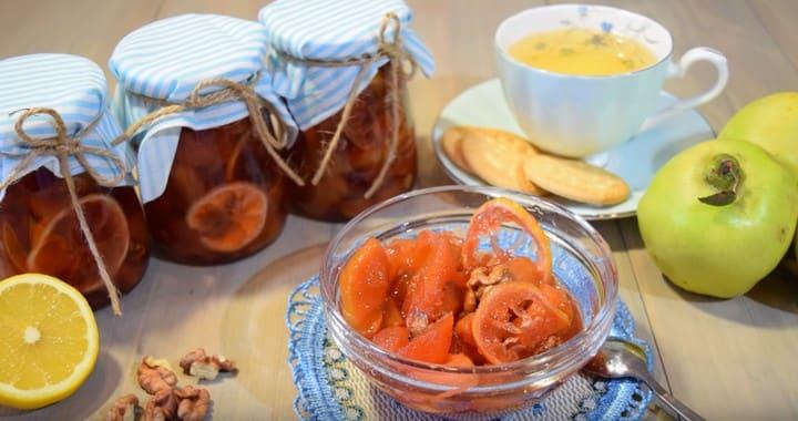 Варенье из айвы с грецкими орехами